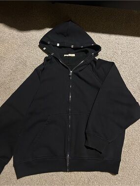 1017 ALYX 9SM Black Zip-Up Hooded Windbreaker
